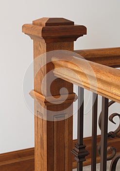 Wood stairs newel handrail staircase home interior classic victorian style