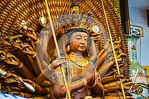 Wood Statue of Guan Yin with 1000 hands