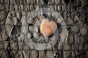 Wood Stone Nature Love Heart Background