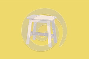 Wood Stool. Vector Illustration, Isolated