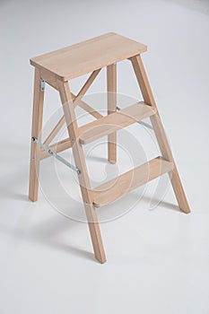 Wood stool on a white background