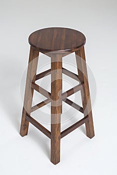 Wood stool on a white background