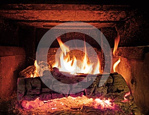 Wood stove fire background