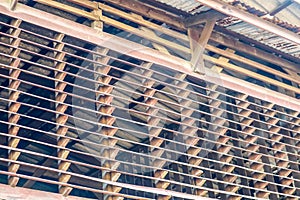 wood structure of wood fatory has wood pettern spece for air flo