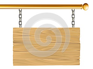 Wood suspended sign illustration photo