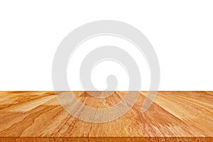 Wood table isolated on white background