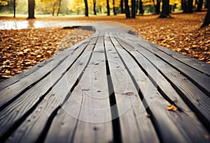 Wood table in park stock photoTable Wood - Material Backgrounds Outdoors Nature