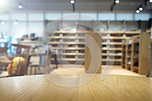 Wood table top  in coffee shop or cafe,restaurant background