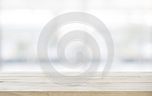 Wood table top on white abstract background.