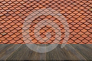 Wood terrace and Tile roof texture