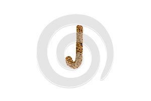 Wood texture alphabet on white background