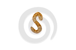 Wood texture alphabet on white background