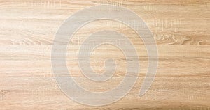 Wood texture background, light oak wooden planks pattern table top view.