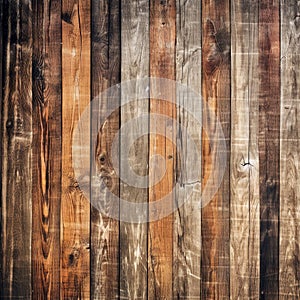 Wood texture background old pale scratched panels. Generative AI