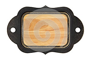 Wood texture background plate with steel frame