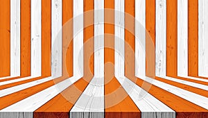 Wood texture background, stripe orange and white for Halloween background