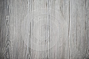 Wood texture. Gray timber board with weathered crack lines. Natural background for shabby chic design. Grey wooden floor image. Ag