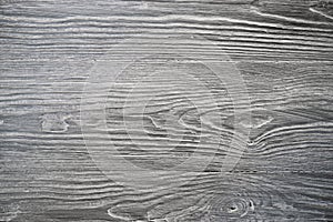 Wood texture. Gray timber board with weathered crack lines. Natural background for shabby chic design. Grey wooden floor image. Ag