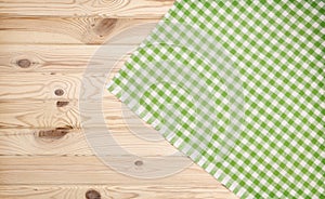 Wood texture and green textile background