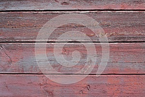 Wood texture. Grunge old wooden red painted floor boards background