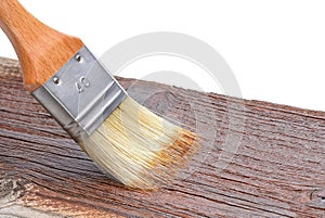 Wood texture and paintbrush