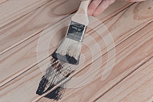 Wood texture and paintbrush / housework