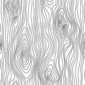 Wood Texture Seamless Sketch. Grain cover surface. Wooden fibers. Vector background