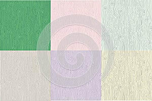 Wood texture set of 6 in different colors like green, pink, blue, violet, grey.Office and home floor texture elements