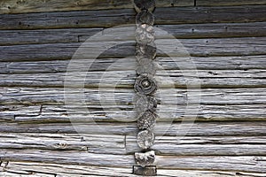 Wood texture. Wall of old log house.