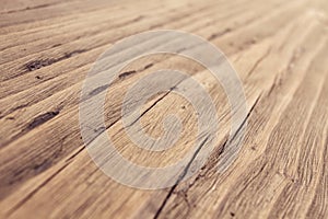 Wood Texture, Wooden Grain Background, Desk in Perspective Close Up, Striped Timber