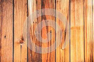 Wood texture. Wooden plank grain background. Striped timber desk closeup. Old table or floor.