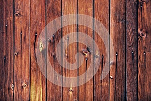 Wood texture. Wooden plank grain background. Striped timber desk closeup. Old table or floor.