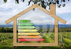 Wood Textured Energy Efficiency Certification Symbols