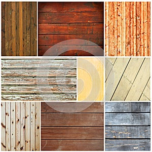 Wood textures collage