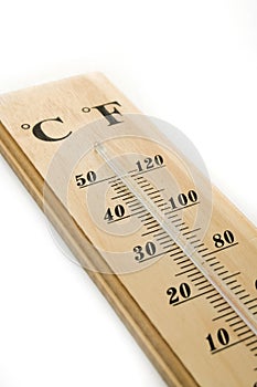 Wood Thermometer on white