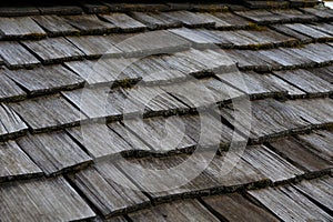 Wood tile work roof