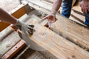 Wood timber construction material Stock in warehouse