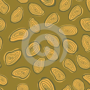 Wood tree rings seamless pattern