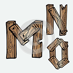 wood tree texture letters alphabets font initials abc english creative decorative capitals vector illustration wildlife woods