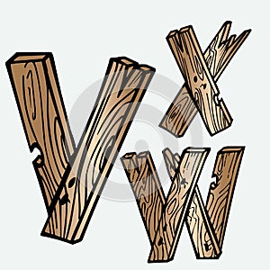 wood tree texture letters alphabets font initials abc english creative decorative capitals vector illustration wildlife woods