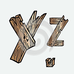 wood tree texture letters alphabets font initials abc english creative decorative capitals vector illustration wildlife woods