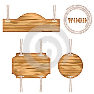 Wood vector frame rope design