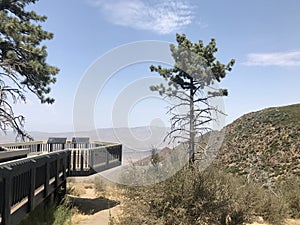 Wood walkway overlooking desert from Mt Laguna