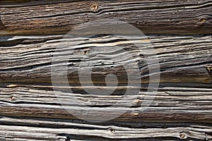 Wood wall texture of old log house.