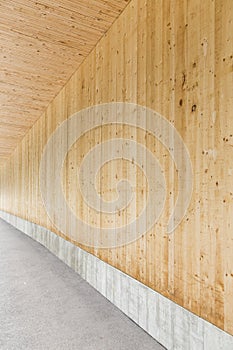 Wood wall walkway modern style
