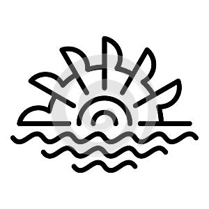 Wood water mill icon, outline style