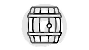Wood whiskey barrel icon animation