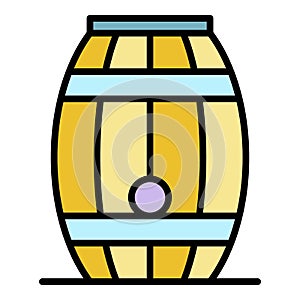 Wood whiskey barrel icon color outline vector