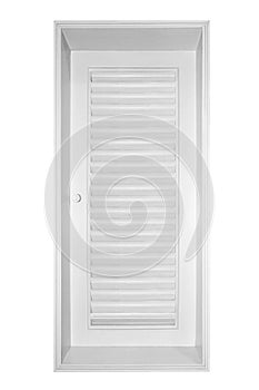 Wood window shutter white isolated on white background.