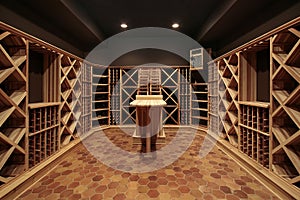 Wood wine cellar photo